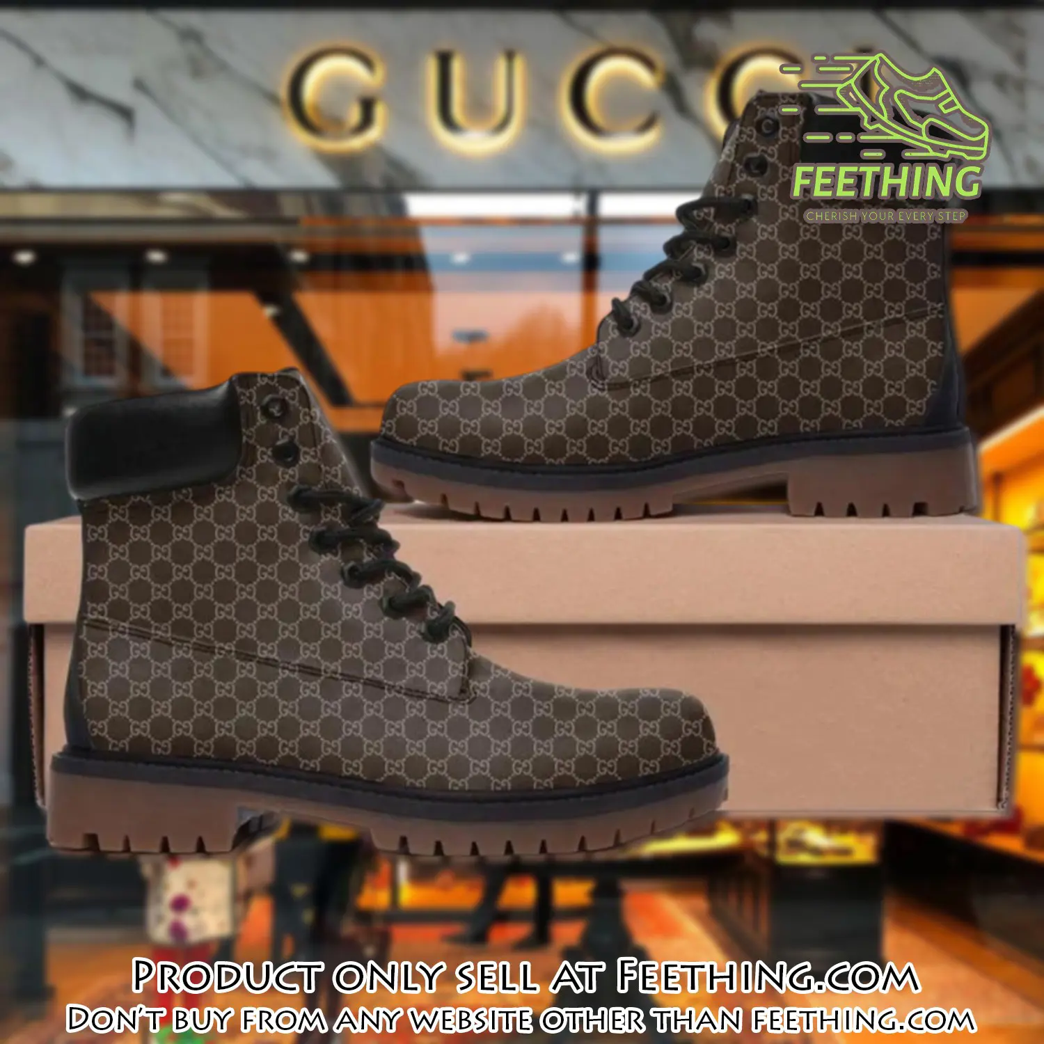 Gucci brown luxury brand boots premium gifts for men women ft3554871